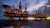 Bohrinsel in der Abenddämmerung