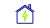 Icon eines blauen Hauses in dem ein grüner Blitz platziert ist.