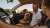 Menschen mit Hund im Auto 